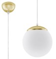 LAMPAMI - lampa wisząca biała ze złotym, lampa do jadalni, lampa nad stół