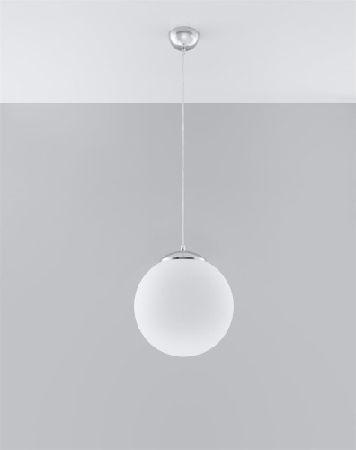LAMPAMI - lampa wisząca biała ze srebrnym, lampa do jadalni, lampa nad stół