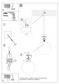 LAMPAMI - lampa wisząca biała ze złotym szkic
