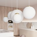 LAMPAMI - lampa wisząca biała ze złotym, lampa do jadalni, lampa nad stół