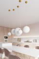 LAMPAMI - lampa wisząca biała ze złotym, lampa do jadalni, lampa nad stół