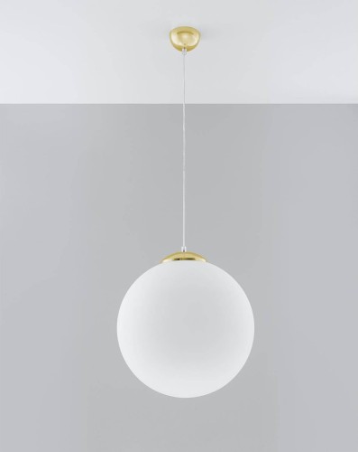 LAMPAMI - lampa wisząca biała ze złotym, lampa do jadalni, lampa nad stół
