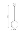 LAMPAMI - lampa wisząca biała ze złotym szkic
