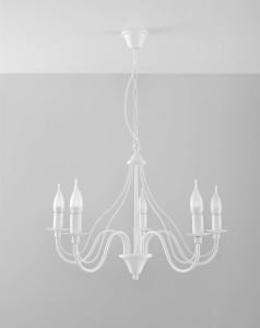 Żyrandol nowoczesny świecznikowy biały 5xE14 MINERWA