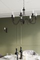 LAMPAMI - żyrandol do salonu, żyrandol świecznikowy, żyrandol czarny, lampa nad stół