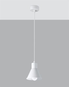 Biała lampa kuchenna wisząca pojedyncza 120 cm 1xE27 TALEJA 1 