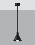 Czarna lampa kuchenna wisząca pojedyncza 120 cm 1xE27 TALEJA 1