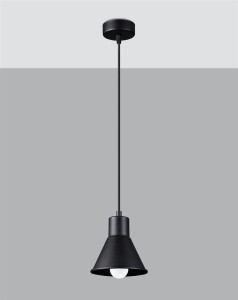 Czarna lampa kuchenna wisząca pojedyncza 120 cm 1xE27 TALEJA 1
