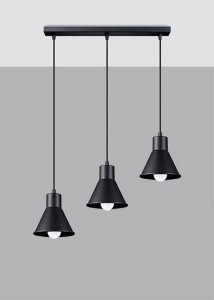 Czarna lampa kuchenna wisząca potrójna 120 cm 3xE27 TALEJA 3