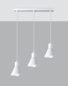 Biała lampa kuchenna wisząca potrójna 120 cm 3xE27 TALEJA 3