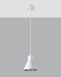 Biała lampa kuchenna wisząca pojedyncza 120 cm 1xES111 TAZILA 1 