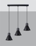 Czarna lampa kuchenna wisząca potrójna 120 cm 1xES111 TAZILA 3