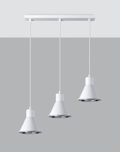 Biała lampa kuchenna wisząca potrójna 120 cm 1xES111 TAZILA 3