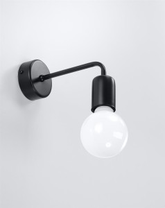 Nowoczesny czarny kinkiet industrialny 1xE27 DUOMO