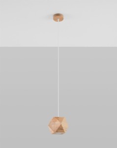Lampa sufitowa wisząca drewniana 120 cm 1xGU10 plafon WOODY 1 naturalne drewno