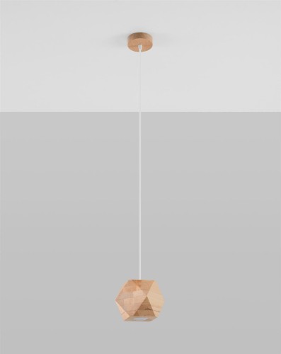 LAMPAMI - lampa drewniana sufitowa, lampa wisząca z drewna, lampa w stylu boho