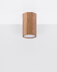 Lampa tuba sufitowa drewniana plafon 1xGU10 ZEKE 10 dąb