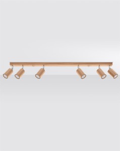 Lampa sufitowa drewniana listwa plafon 6xGU10 ZEKE 6 dąb 