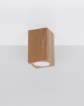 Lampa tuba sufitowa drewniana prostokątna plafon 1xGU10 KEKE 10 dąb