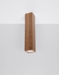 Lampa tuba sufitowa drewniana prostokątna plafon 1xGU10 KEKE 30 dąb