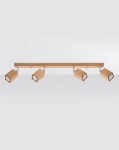 Lampa sufitowa drewniana listwa plafon 4xGU10 KEKE 4 dąb