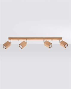 Lampa sufitowa drewniana listwa plafon 4xGU10 KEKE 4 dąb