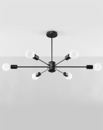 LAMPAMI - duża lampa nowoczesna, nowoczesna lampa wisząca do salonu, czarna lampa wisząca duża