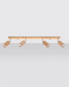 Lampa sufitowa drewniana listwa plafon 4xGU10 BERG 4