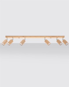 Lampa sufitowa drewniana listwa plafon 6xGU10 BERG 6 