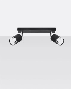 Lampa sufitowa podwójna czarna chrom 2xGU10, plafon sufitowy NERO 2