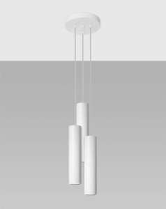Lampa wisząca potrójna białe tuby sufitowe 3xGU10 LAGOS 3P 