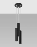 Lampa wisząca potrójna czarne tuby sufitowe 3xGU10 LAGOS 3P