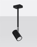 Czarna lampa wisząca pojedyncza regulowana 1xGU10 NORANO