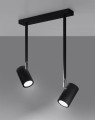 LAMPAMI - lampa sufitowa czarna, plafon podwójny czarny, lampa do salonu, lampa do kuchni