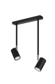 LAMPAMI - lampa sufitowa czarna, plafon podwójny czarny, lampa do salonu, lampa do kuchni