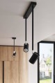 LAMPAMI - lampa sufitowa czarna, plafon podwójny czarny, lampa do salonu, lampa do kuchni