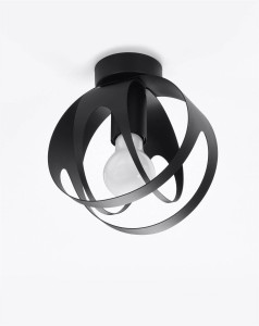 Nowoczesna lampa przysufitowa czarna 1xE27 TULOS