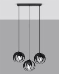 Nowoczesna lampa wisząca potrójna czarna 3xE27 TULOS 3L