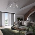 LAMPAMI - żyrandol do salonu, oświetlenie w kuchni sufitowe, lampa sufitowa biała,  lampa biała do kuchni