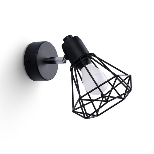 LAMPAMI - lampa ścienna czarna, kinkiet przedpokój, kinkiet nowoczesny czarny, czarny kinkiet