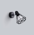 LAMPAMI - lampa ścienna czarna, kinkiet przedpokój, kinkiet nowoczesny czarny, czarny kinkiet