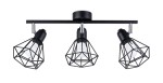 Czarna lampa sufitowa metalowa 3xE14 ARTEMIS 3