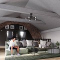 LAMPAMI - żyrandol do salonu, oświetlenie w kuchni sufitowe, żyrandol czarny, żyrandol loftowy