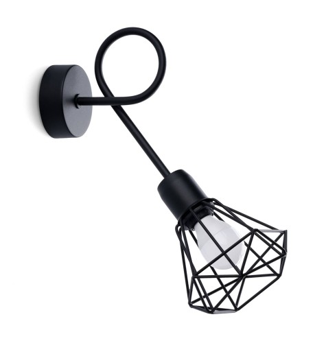 LAMPAMI - lampa ścienna czarna, kinkiet przedpokój, kinkiet nowoczesny czarny, czarny kinkiet