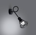 LAMPAMI - lampa ścienna czarna, kinkiet przedpokój, kinkiet nowoczesny czarny, czarny kinkiet