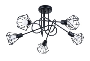 Czarny żyrandol nowoczesny metalowy 5xE14 ARTEMIS 5S 