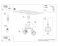 LAMPAMI - biała lampa sufitowa szkic