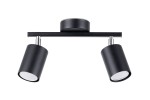 Lampa sufitowa metalowa czarna regulowana 2xGU10 plafon LEMMI 2 spot 
