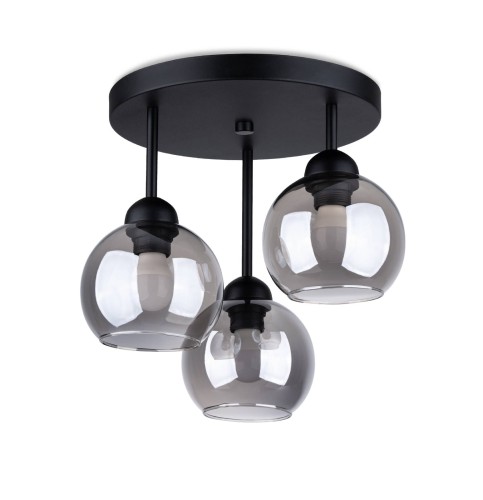 LAMPAMI - żyrandol do salonu, lampa sufitowa czarna, żyrandol nowoczesny, lampa do kuchni, klosze szklane kule