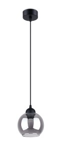 Czarna lampa wisząca pojedyncza klosz dymiony 120 cm 1xE27 ALINO 1